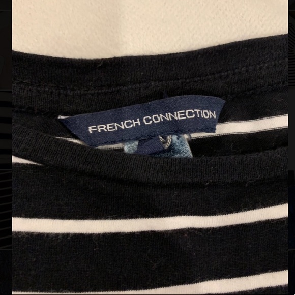 French Connection Black & White Striped Dress 8 - Picture 6 of 8